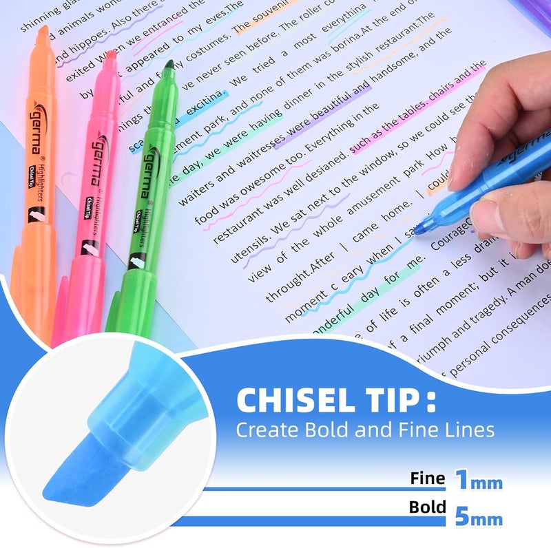 Cgerma Assorted Colors Fluorescent Highlighters, 36 Pack, Chisel Tip Colored Highlighter Bulk, Quickly Drying, Perfect for Students Adults Classroom, School, Office, Bible Study - Image 2